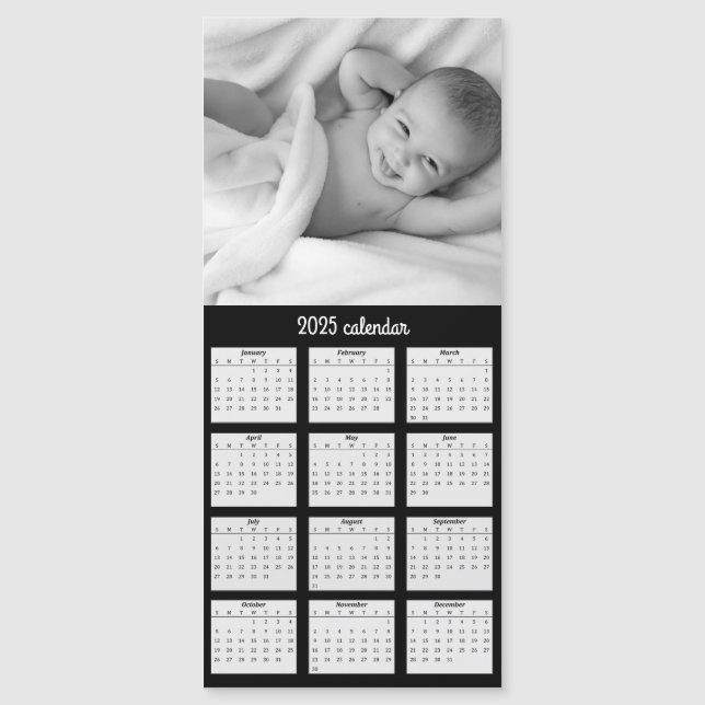 Custom Photo Magnet 2025 Calendar Card (Front)