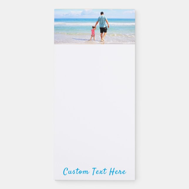 Custom Photo Magnetic Notepad Personalized Text (Front)