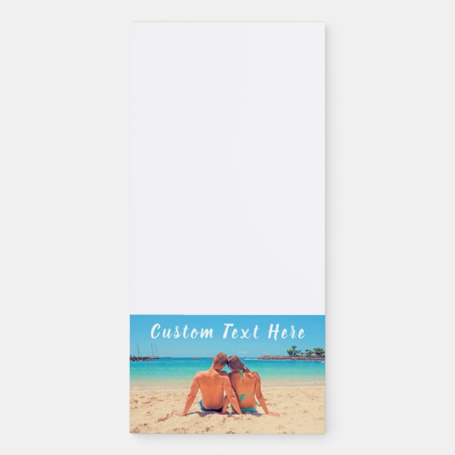 Custom Photo Magnetic Notepad Personalized Text (Front)
