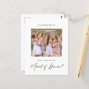 Custom Photo Maid of Honor Proposal Postcard