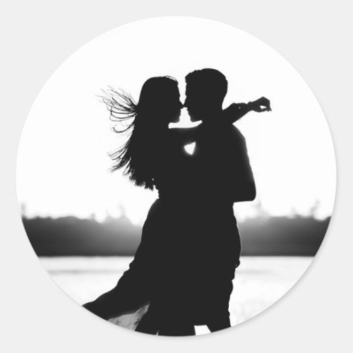 Custom Photo Make it Black and White Classic Round Sticker