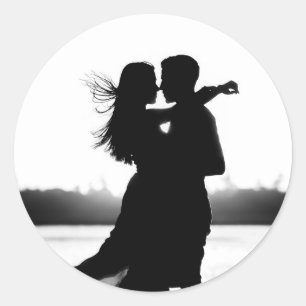 Custom Photo Make it Black and White Classic Round Sticker