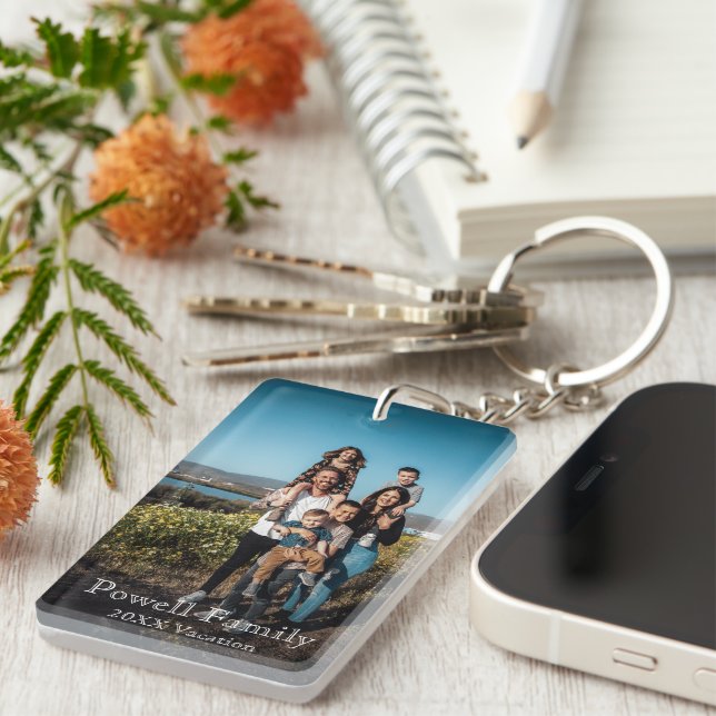 Custom Photo Make it Unique Family Vacation Keychain (Front Right)