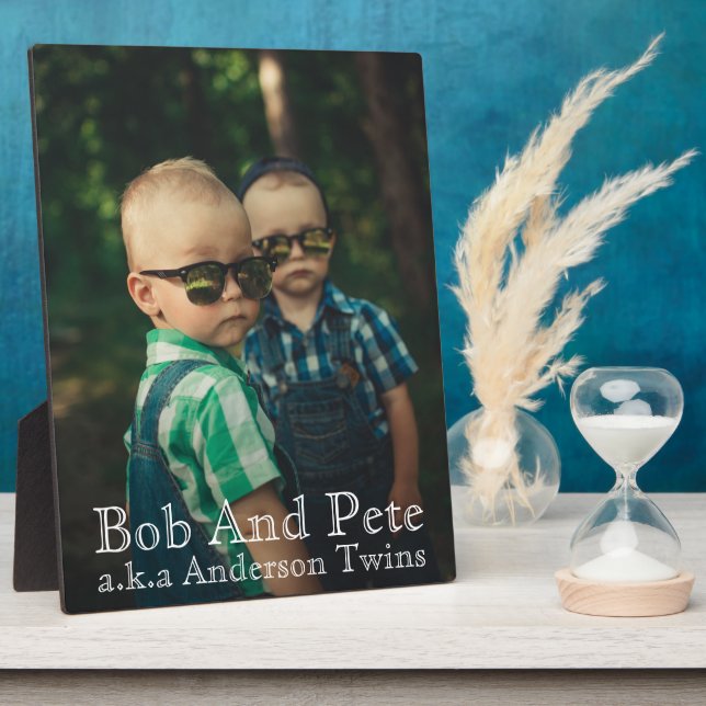 Custom Photo Make it Unique Twin Brothers Photo Plaque (Side)