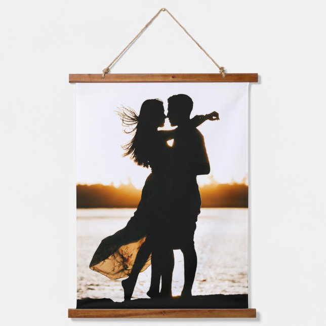Custom Photo Make it Unique Wood Frame Hanging Tapestry (Front)