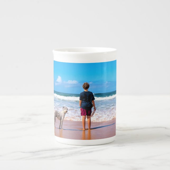 Custom Photo Make Your Own Design - I Love My Pet  Bone China Mug (Front)