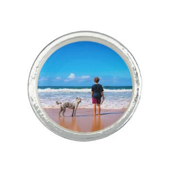 Custom Photo Make Your Own Design - I Love My Pet  Ring by Migned at Zazzle