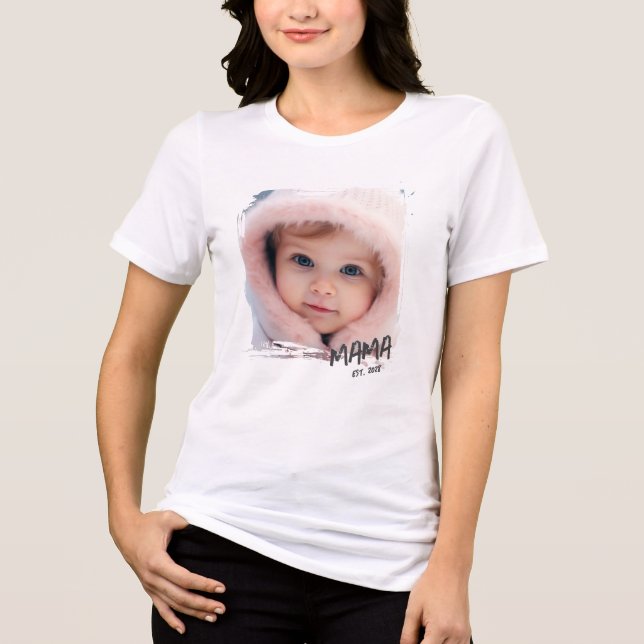 Custom Photo Mama Established Tri-Blend Shirt (Front)