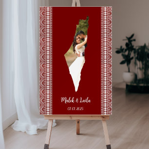 Custom Photo Map Of Palestine Red Henna Sign