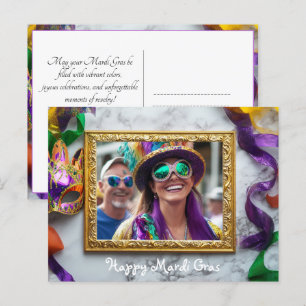 Custom photo Mardi Gras Bourbon Street Bonanza Postcard