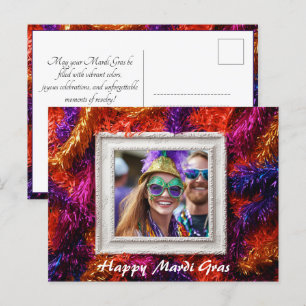 Custom photo💚💜💛 Mardi Gras Magic  Postcard