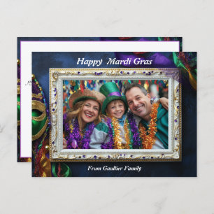 Custom photo💚💜💛 Mardi Gras Magic  Postcard
