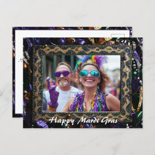 Custom photo💚💜💛 Mardi Gras Magic  Postcard