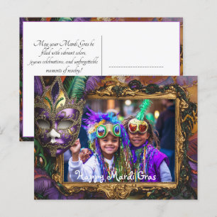 Custom photo Mardi Party Delight Postcard