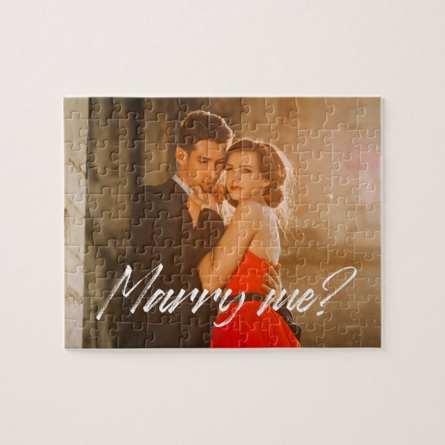 Custom Photo Marry Me Proposal Jigsaw Puzzle (Horizontal)