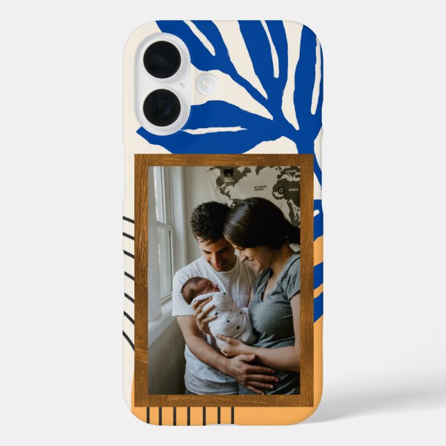 Custom Photo Matisse Abstract Botanical Blue  Case-Mate iPhone Case (Back)