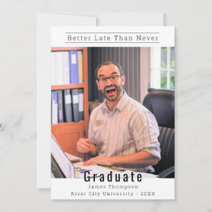 Custom Photo Mature Age Student Graduation Announcement