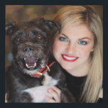 Custom Photo Me And Dog  Faux Canvas Print<br><div class="desc">Keep the memories of you and your beloved pet in your heart with a yearly photo art canvas, featuring you and your dog, cat, or any pet you love. Re-do a new photo every year to see your journey through life with your best friend. Replace this photo with your own...</div>