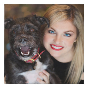 Custom Photo Me And Dog  Faux Canvas Print
