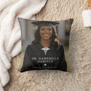 Custom Photo Medical School Doctor Graduation Throw Pillow