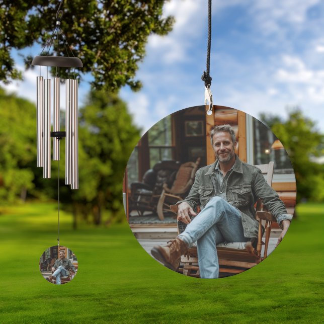 Custom Photo Memorial Bereavement Remembrance Wind Chime (Outdoor)