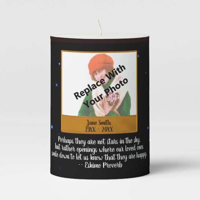 Custom Photo Memorial Candle (Front)