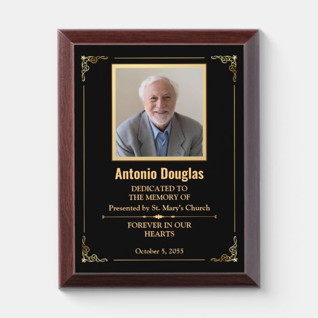 Custom Photo Memorial & Dedication Award Plaque (Vertical)