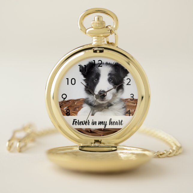 Custom photo memorial dog pet pocket watch (Inside)