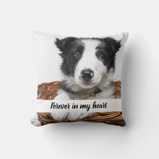 Custom photo memorial dog pet  throw pillow (Front)
