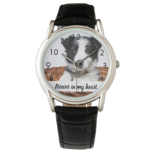 Custom photo memorial dog pet watch