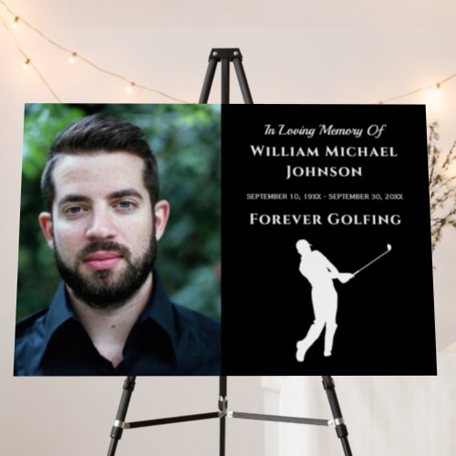 Custom Photo Memorial Funeral Forever Golfing Foam Board