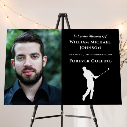 Custom Photo Memorial Funeral Forever Golfing