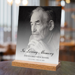 Custom Photo Memorial Funeral Tribute Acrylic Sign