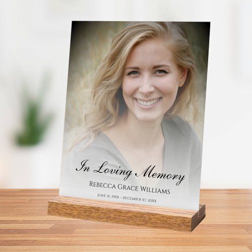 Custom Photo Memorial Funeral Tribute  Acrylic Sign