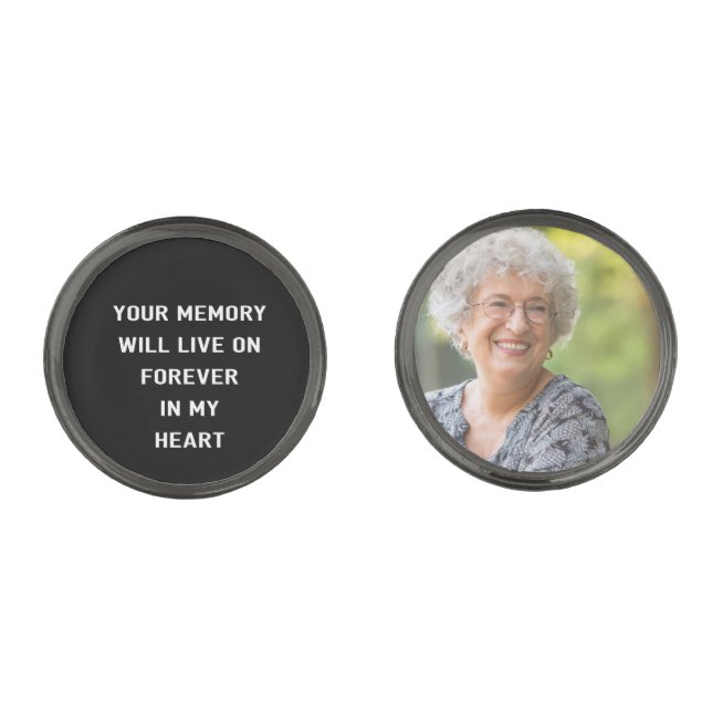 Custom Photo Memorial Groom Cufflinks (Front)