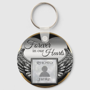 Custom Photo Memorial Heart Keychain