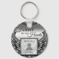 Custom Photo Memorial Heart Keychain