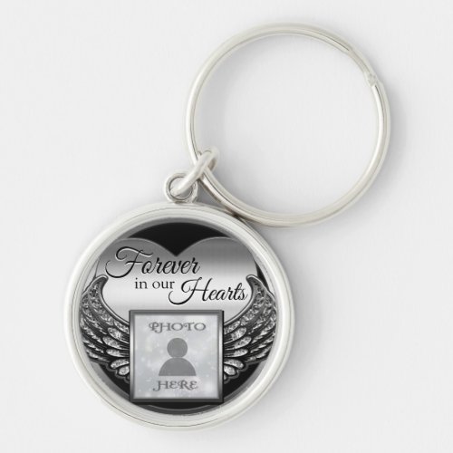 Custom Photo Memorial Heart Keychain