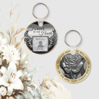 Custom Photo Memorial Heart Keychain