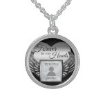 Custom Photo Memorial Heart Keychain Sterling Silver Necklace