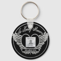 Custom Photo Memorial Heart Silver Keychain