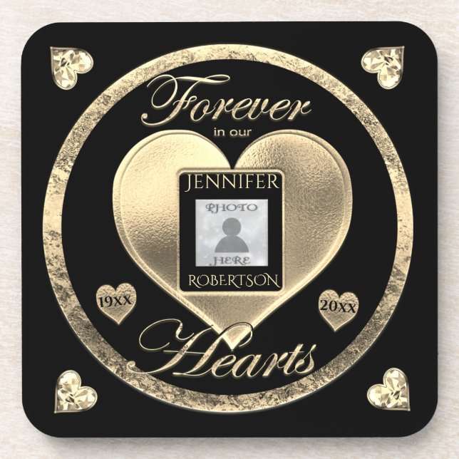 Custom Photo Memorial in Loving Memory Beverage Coaster (Front)