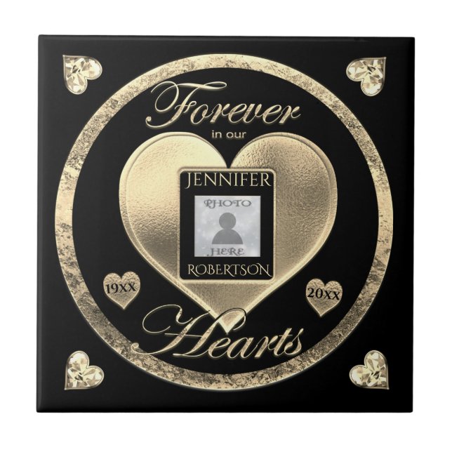 Custom Photo Memorial in Loving Memory Ceramic Tile (Front)