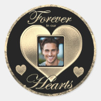 Custom Photo Memorial in Loving Memory  Classic Round Sticker