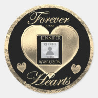 Custom Photo Memorial in Loving Memory Classic Round Sticker