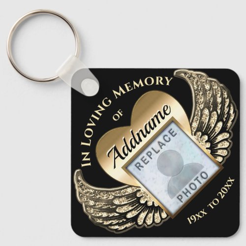 Custom Photo Memorial in Loving Memory Heart Keychain