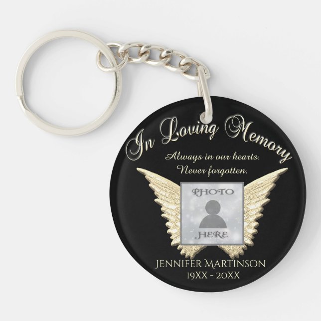 Custom Photo Memorial in Loving Memory Keychain (Front)