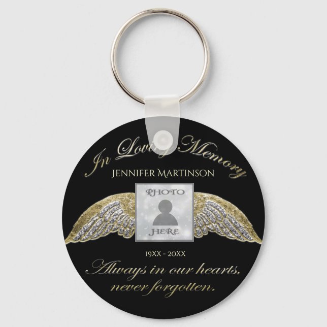 Custom Photo Memorial In Loving Memory Keychain (Front)