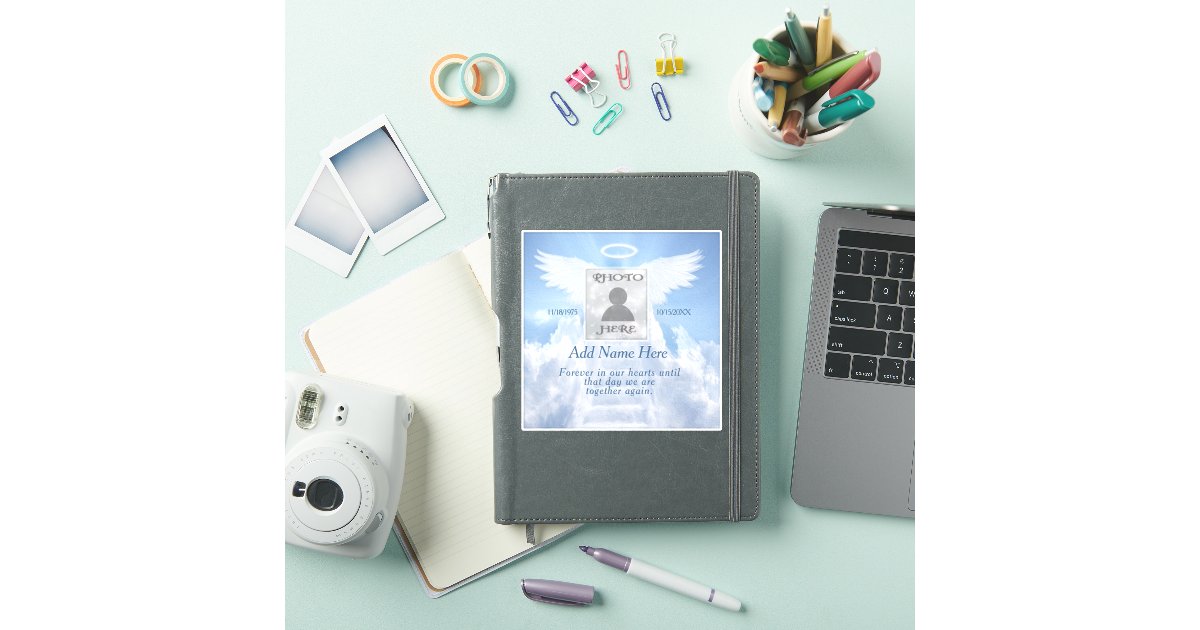 Custom Photo Memorial in Loving Memory Keychain Cl Sticker | Zazzle