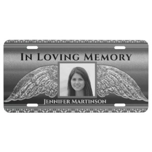 Metal license plate IN LOVING MEMORY I will add the wording for you 